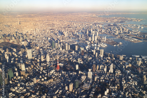 Photography Aerial photograph from over Tokyo Japan, 2016/12/17