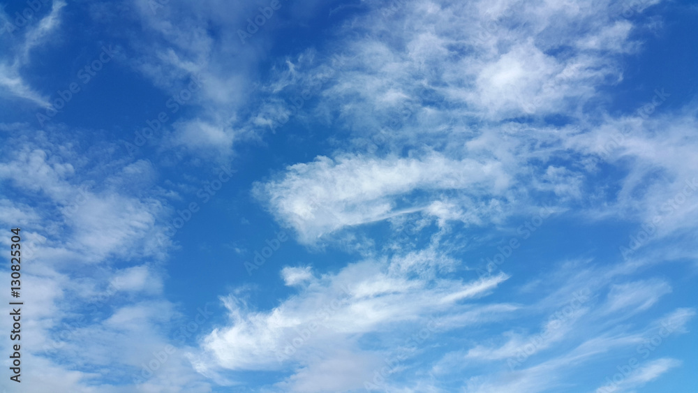 Bright blue sky with clouds used for background