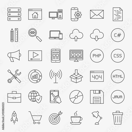 Coding Line Icons Set