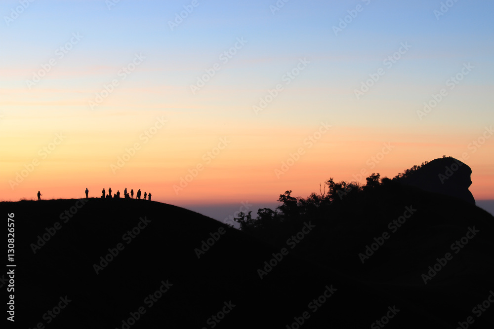 abstract landscape blue sky in sunrise use for background