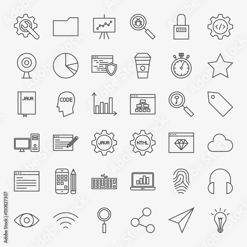 Web Development Line Icons Set