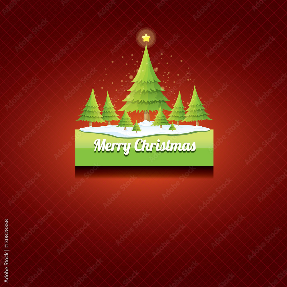 Christmas vector green button with christmas tree Christmas vector green button with christmas tree