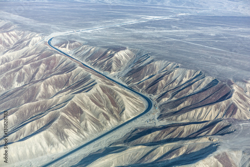 Lines and Geoglyphs in the Nazca desert. It is a designated UNESCO World Heritage Site - Peru, South America photo