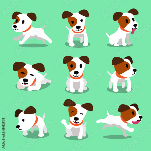 Cartoon character jack russell terrier dog poses