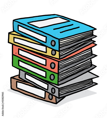 pile of document / cartoon vector and illustration, hand drawn style, isolated on white background.