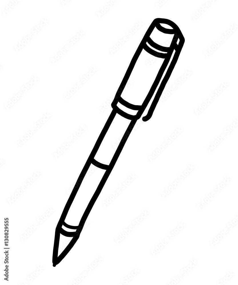 pen / cartoon vector and illustration, black and white, hand drawn, sketch  style, isolated on white background. Stock Vector | Adobe Stock