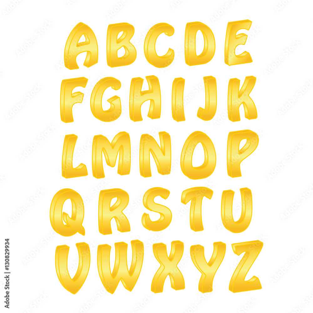 Golden alphabet 3d Golden alphabet 3d