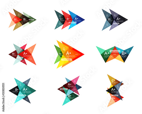 Free Download Vector colorful arrow option infographics templates set - GFXLoad