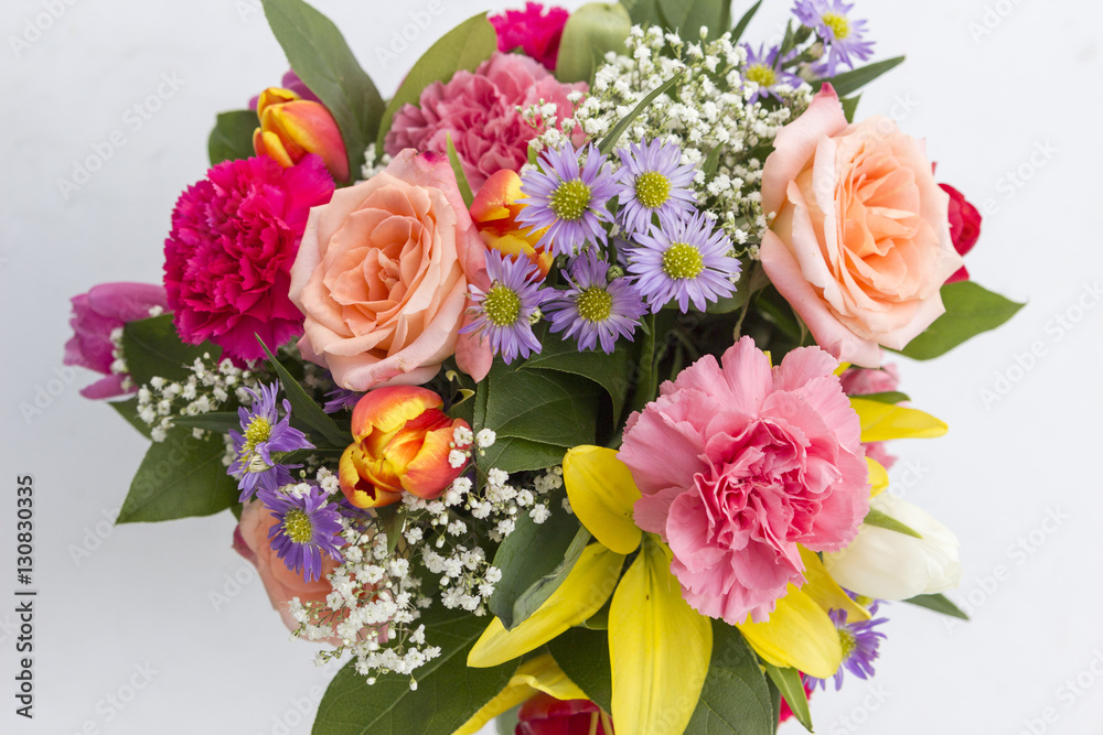 Mixed Flower Bouquet Close up
