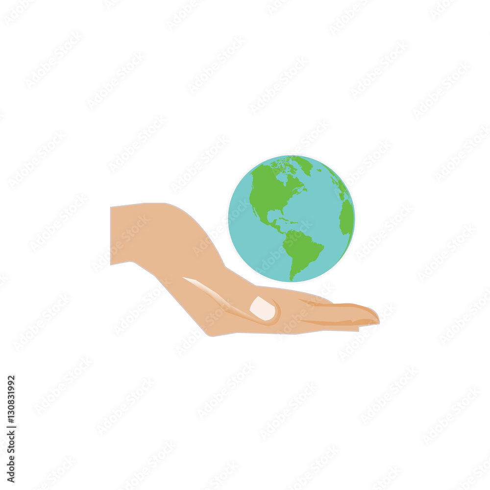 Hand holding planet Earth. Ideal for informational and instituti Hand holding planet Earth. Ideal for informational and instituti
