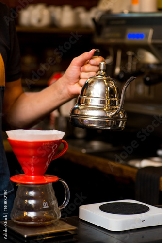 barista prepares alternative coffee