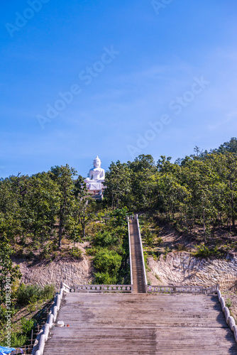 Stair to hill top at Phra That Maeyen temple photo