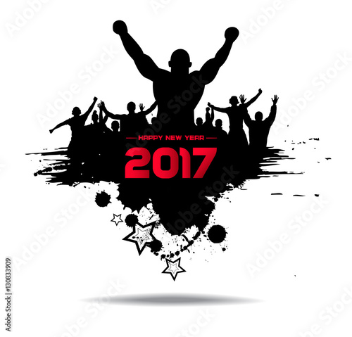 New year 2017. Clouds from the crowd