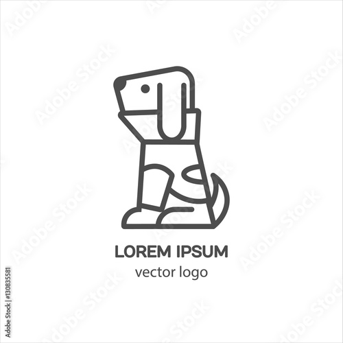 Clothing store for animals for template logo. Clothing for dogs. Set of pet shop logo, labels and badges.