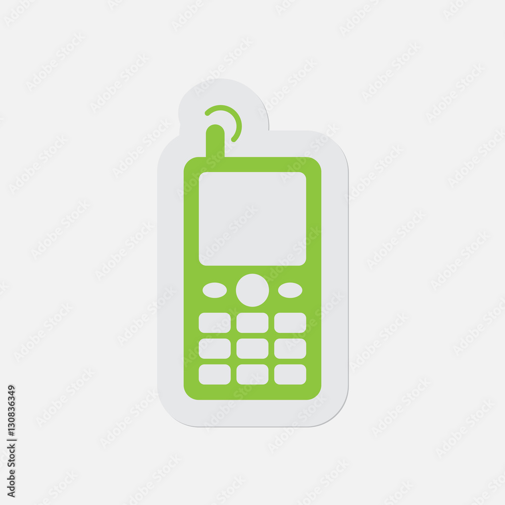 simple green icon - old mobile phone with antenna simple green icon - old mobile phone with antenna
