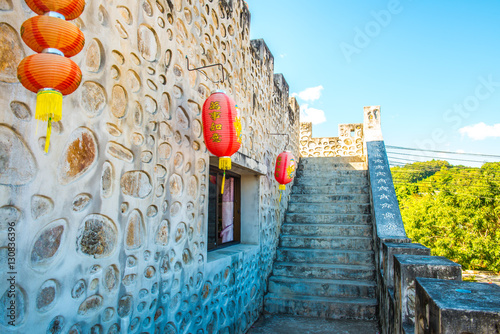 chinese style door frame with stair at Santichon village photo