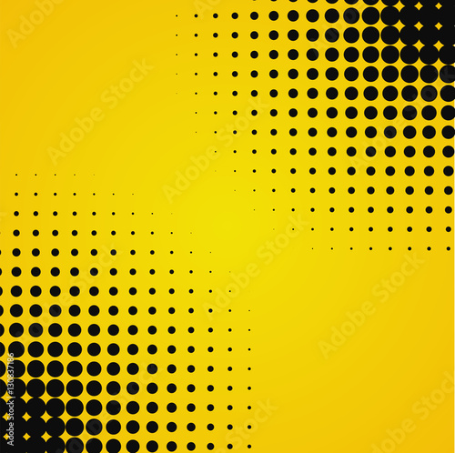 Colored yellow black halftone background
