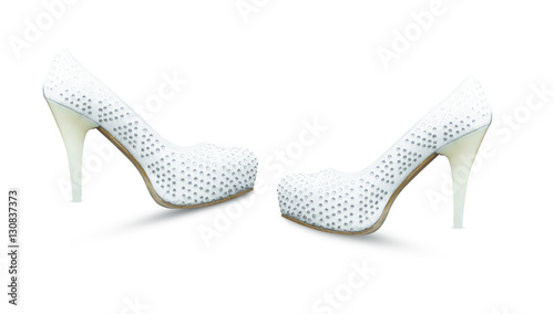 Bride shoes on isolated background