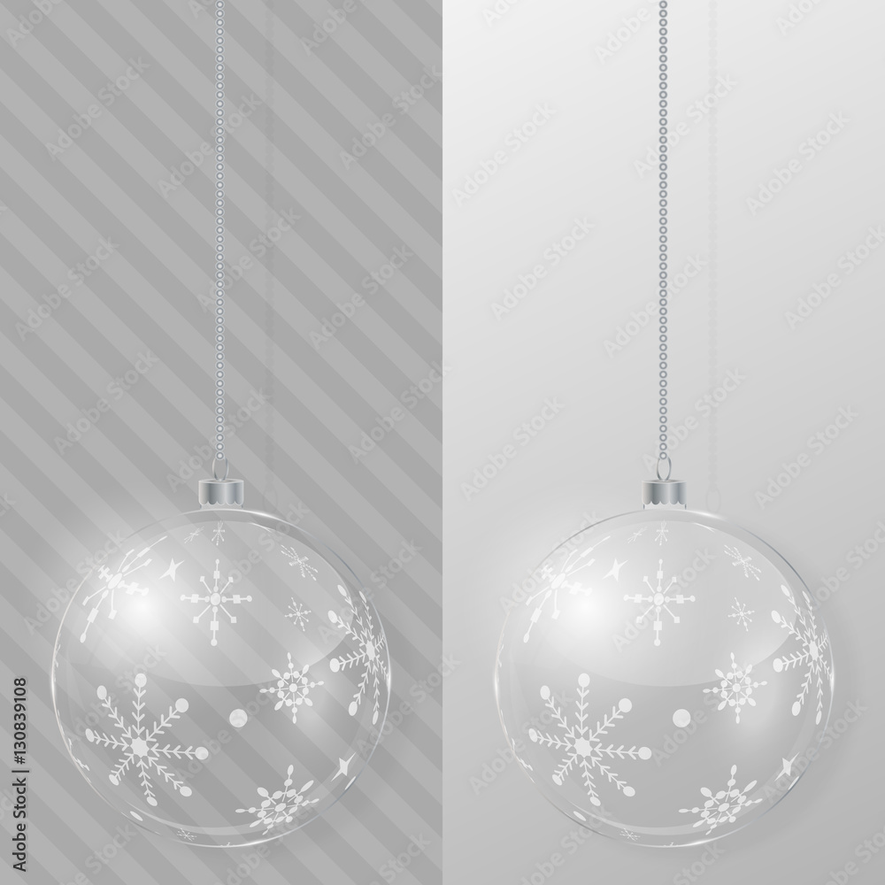 Glass Christmas ball. Design template. Vector illustration. Glass Christmas ball. Design template. Vector illustration.