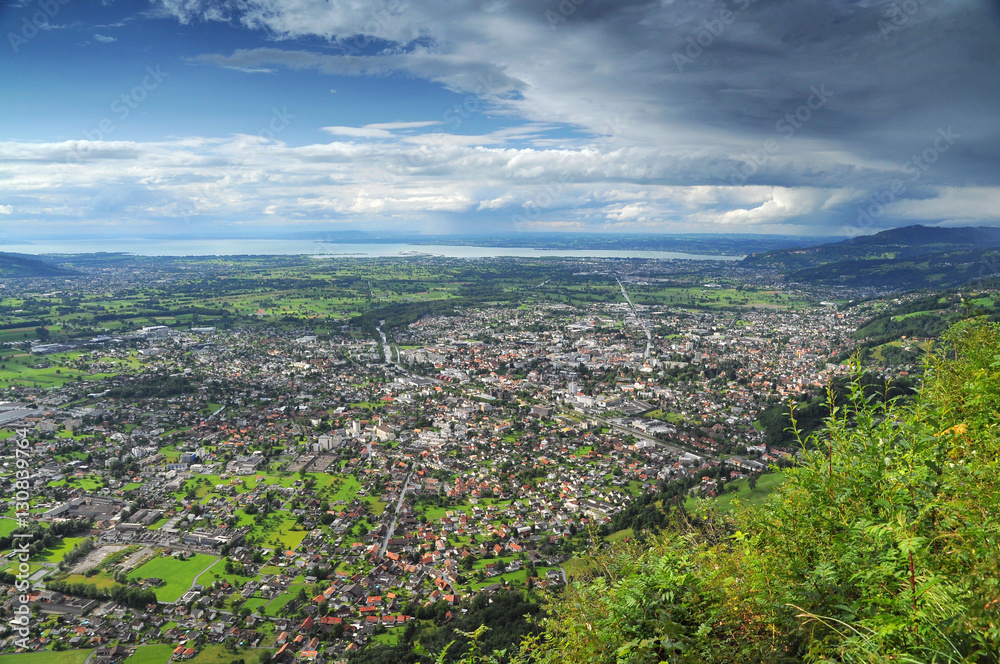 Bodensee and lower Vorarlberg seen from above