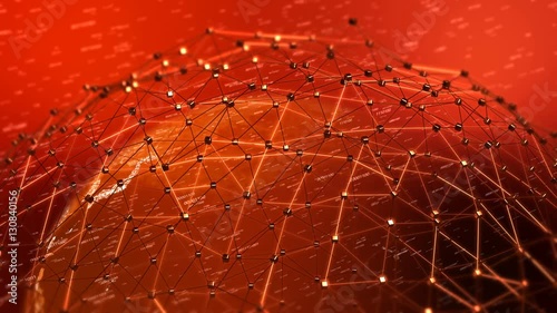 World Network Connections in Red