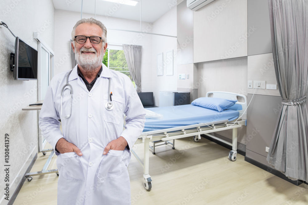 Senior doctor smile in the hospital room Senior doctor smile in the hospital room