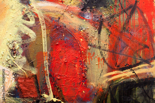 Abstract art background. Oil painting on canvas. Hand-painted. Contemporary art. Fragment of artwork.