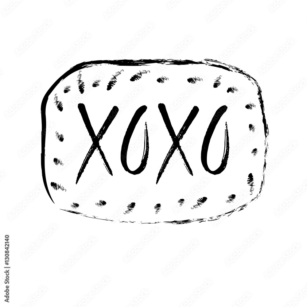 Hand drawn lettering xoxo. Vector illustration, greeting card, design, logo. Hand drawn lettering xoxo. Vector illustration, greeting card, design, logo.