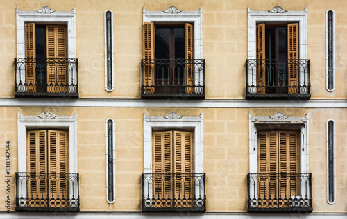Balconies, architecture, Madrid, Spain