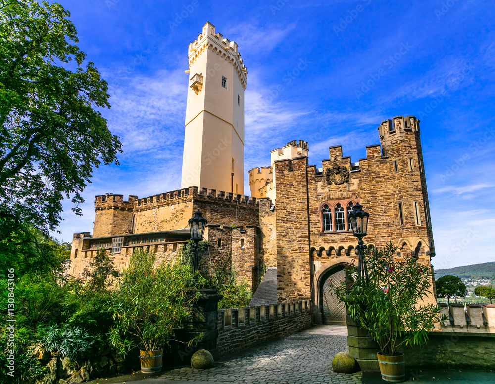 Obraz premium Travel the Legendary Rhine-Romantic Route -castle Stolzenfels. Germany