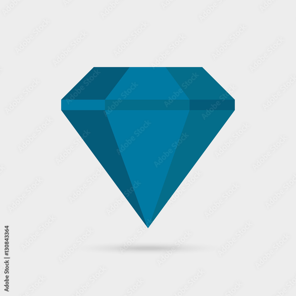 Diamond Blue in Vector. Flat Diamond Blue in Vector. Flat