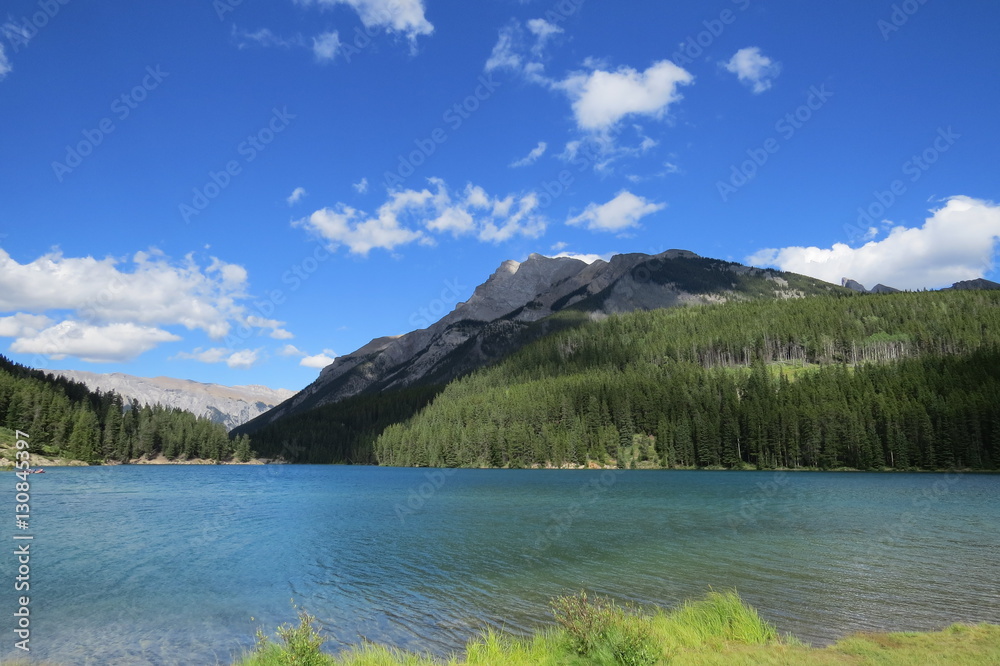 Photography: Beautiful landscape with a lake and clouds. Banff, Alberta, Canada.