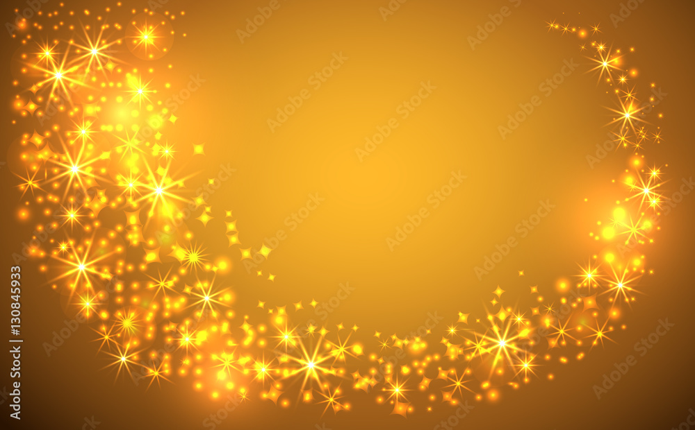 Christmas Magic Glitter Sparkles Background. Shining Swirl Light. Vector Illustration.