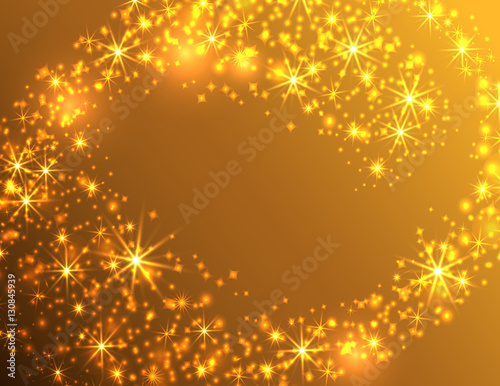 Christmas Magic Glitter Sparkles Background. Shining Swirl Light. Vector Illustration.
