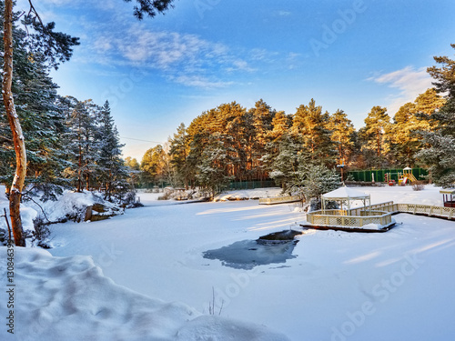 Obraz na płótnie The winter park in Chelyabinsk. Russia