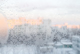 frozen winter window, ice background