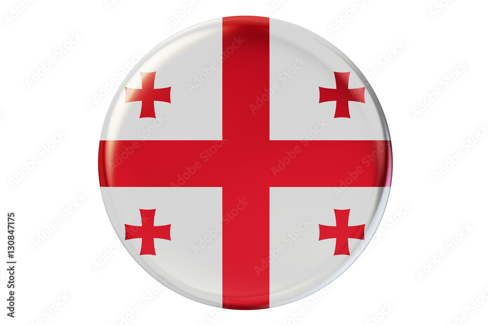 Obraz premium Badge with flag of Georgia, 3D rendering