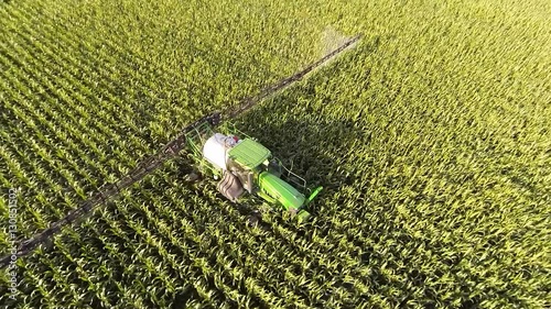 Aerial radial footage,Tractor Sprayer