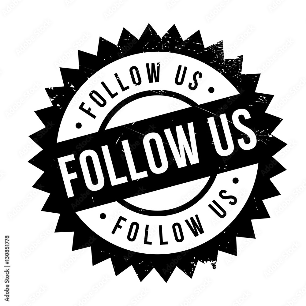 Follow us stamp. Grunge design with dust scratches. Effects can be easily removed for a clean, crisp look. Color is easily changed. Follow us stamp. Grunge design with dust scratches. Effects can be easily removed for a clean, crisp look. Color is easily changed.