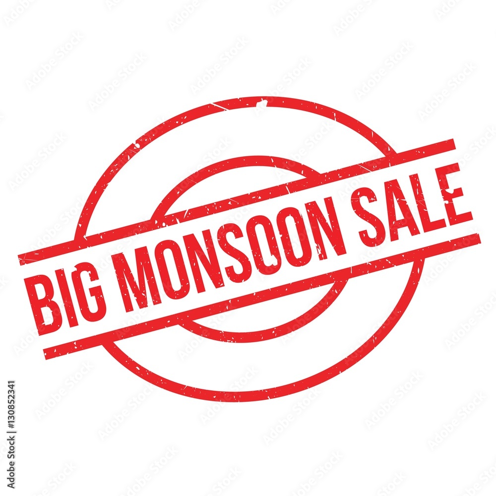 Big Monsoon Sale rubber stamp. Grunge design with dust scratches. Effects can be easily removed for a clean, crisp look. Color is easily changed. Big Monsoon Sale rubber stamp. Grunge design with dust scratches. Effects can be easily removed for a clean, crisp look. Color is easily changed.