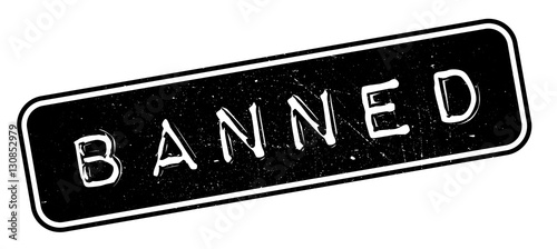 Banned rubber stamp. Grunge design with dust scratches. Effects can be easily removed for a clean, crisp look. Color is easily changed.