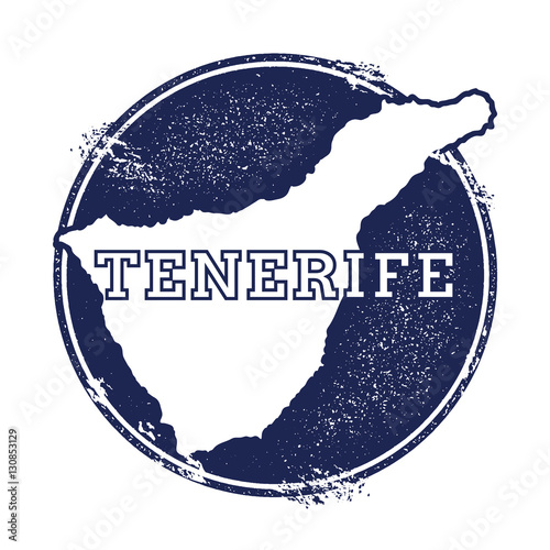 Tenerife vector map. Grunge rubber stamp with the name and map of island, vector illustration. Can be used as insignia, logotype, label, sticker or badge.