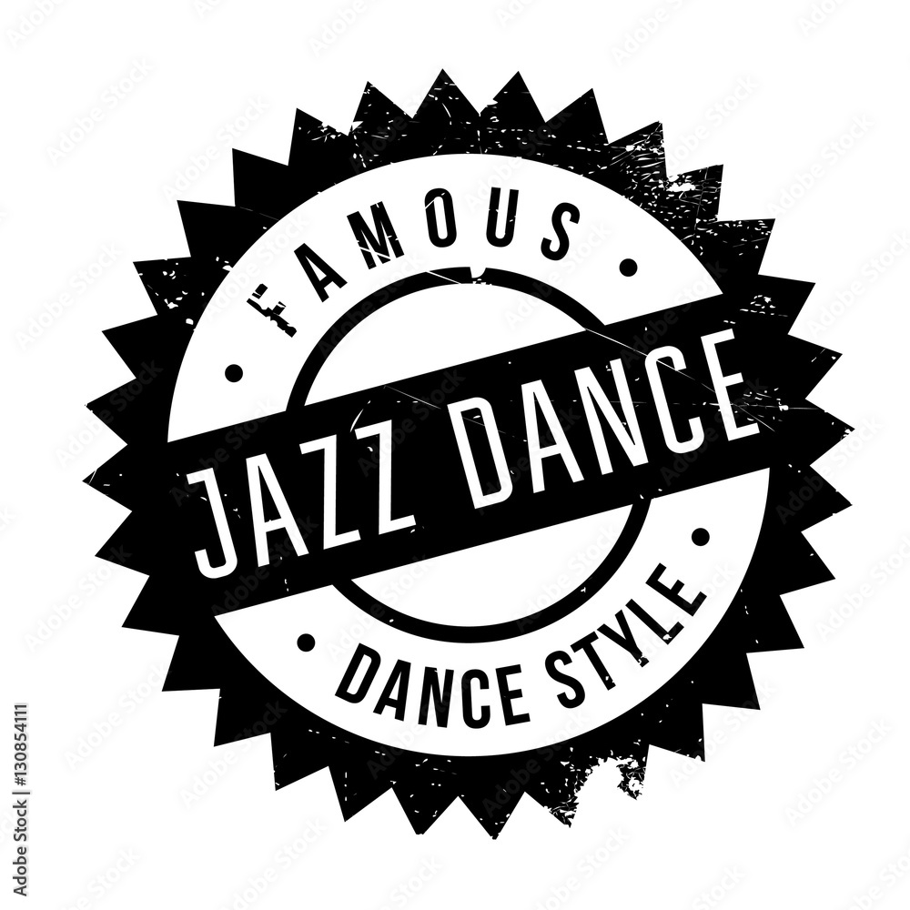 Famous dance style, Jazz dance stamp. Grunge design with dust scratches. Effects can be easily removed for a clean, crisp look. Color is easily changed.
