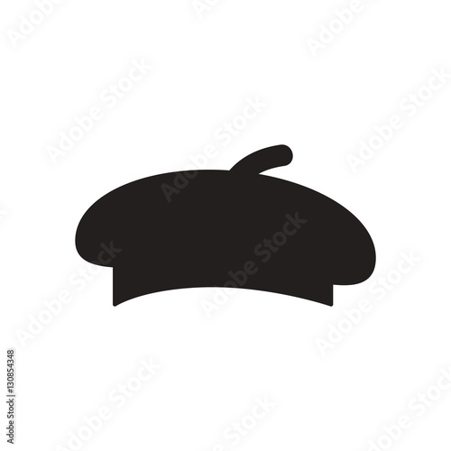 Flat icon in black and white beret  photo