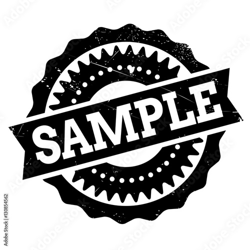 Sample stamp. Grunge design with dust scratches. Effects can be easily removed for a clean, crisp look. Color is easily changed.