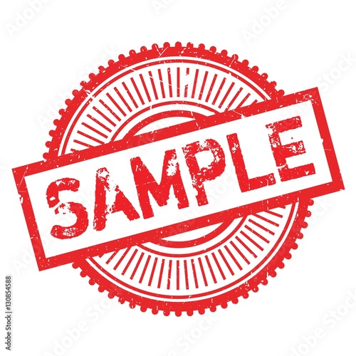 Sample stamp. Grunge design with dust scratches. Effects can be easily removed for a clean, crisp look. Color is easily changed.