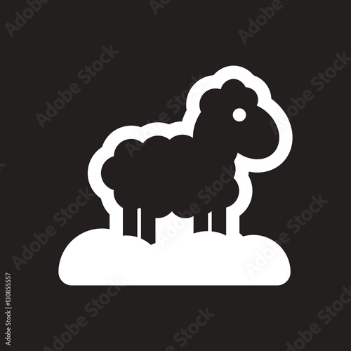  flat icon in black and white sheep