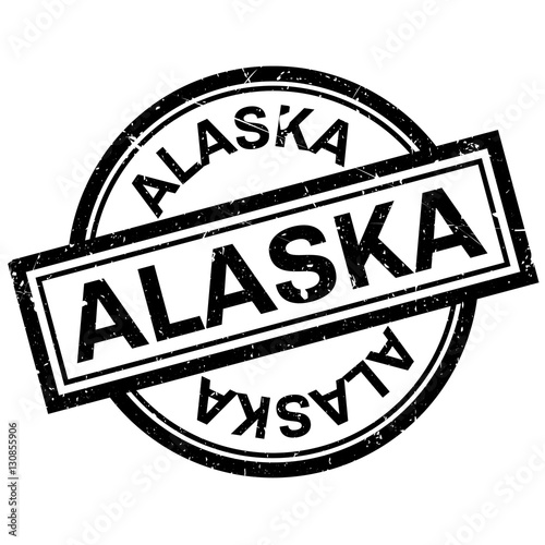 Alaska rubber stamp. Grunge design with dust scratches. Effects can be easily removed for a clean, crisp look. Color is easily changed.