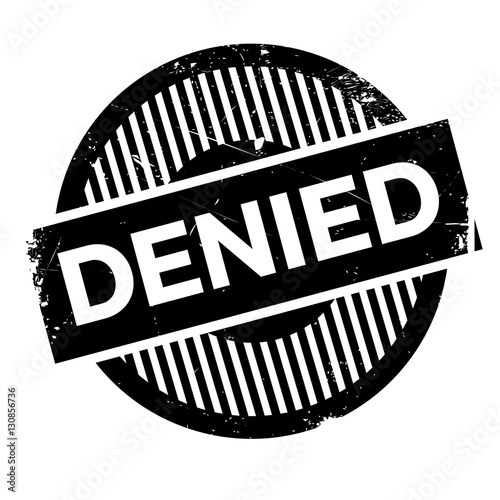 Denied rubber stamp. Grunge design with dust scratches. Effects can be easily removed for a clean, crisp look. Color is easily changed.