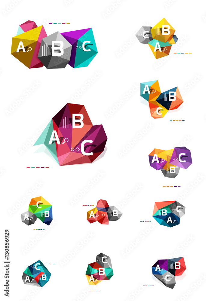 Fototapeta premium Moden low poly infographics template